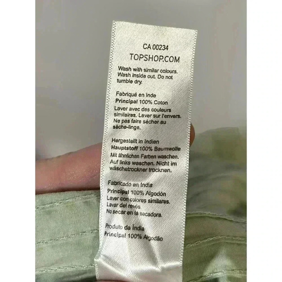 TOPSHOP Womens‎ Tie Shoulder Strap Pintuck Midi Dress In Sage Green Size 12 - Picture 7 of 11